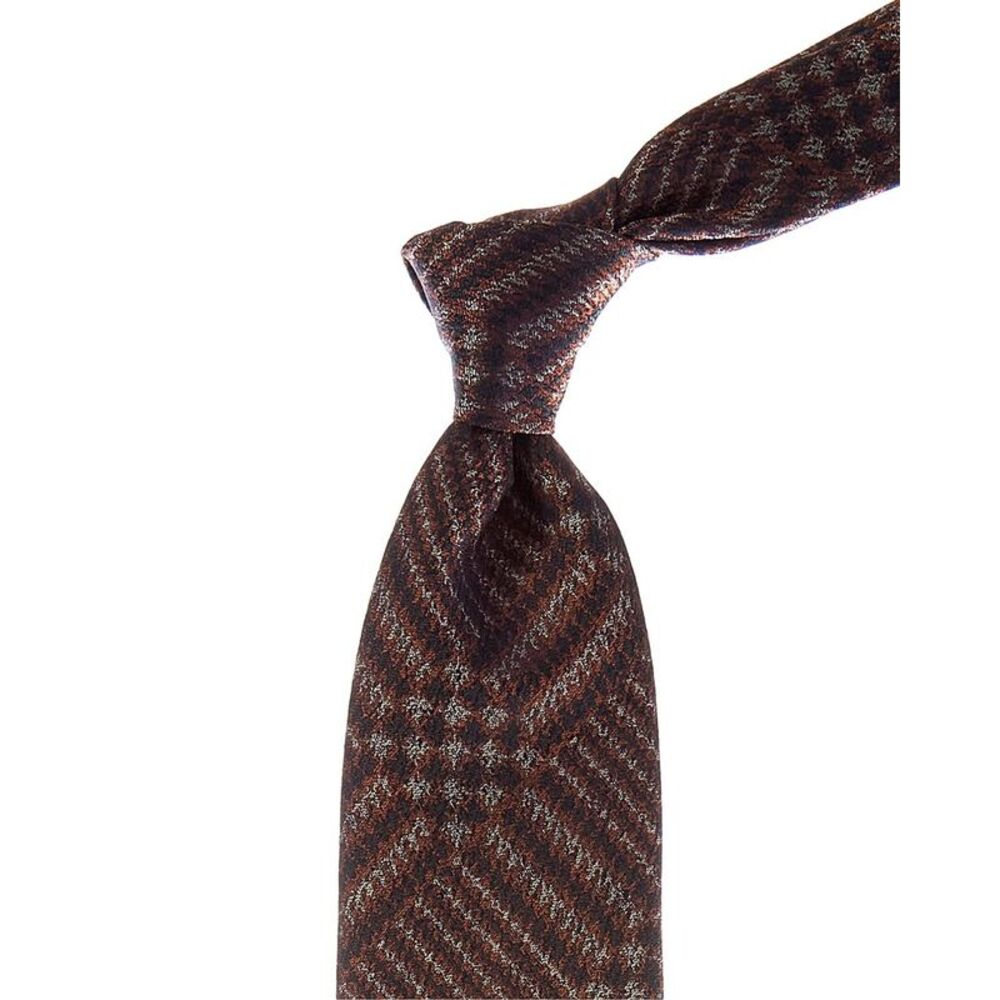 Canali Orange & Blue Silk Tie, Orange